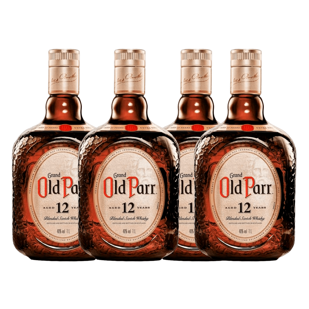 COMBO WHISKY OLD PARR 12 YEARS 1L - 4 GARRAFAS